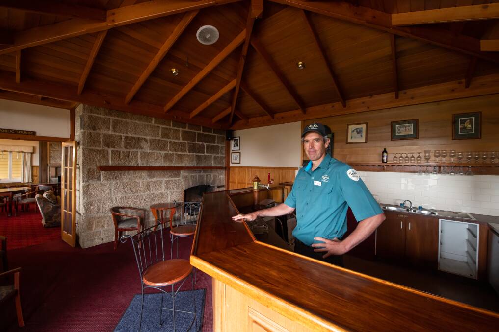 OPPORTUNITY: Parks Victoria Ovens Area Chief Ranger Juilen Atherstone in the 'buffalo bar' at the chalet which could become a cafe through an EOI process.