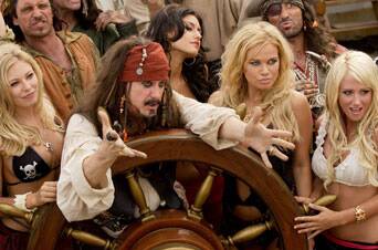 A Pirates of the Caribbean spoof scene from Epic Movie. Picture: Supplied
