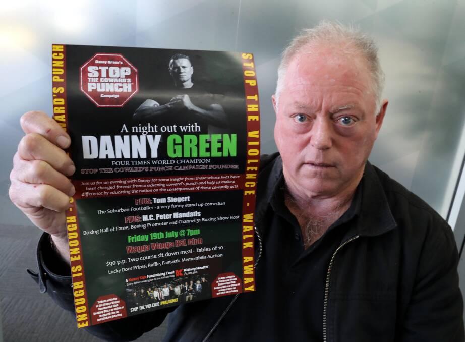 FACING THE AXE: Kerry Flinn says Wagga's A Night Out with Danny Green could be cancelled after poor ticket sales. Picture: Les Smith