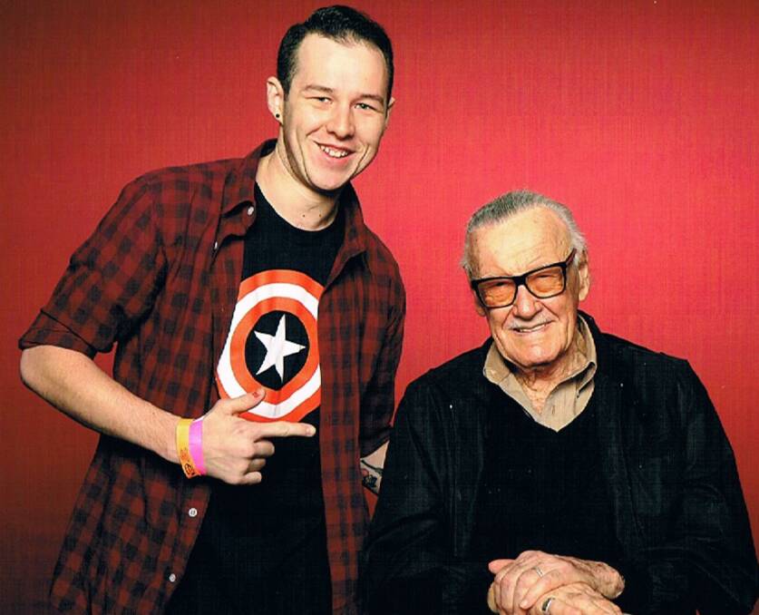 MEETING THE MASTER: Border artist Kieran Jack said meeting Marvel comics heavyweight Stan Lee at comic convention Supanova in 2014 was an unforgettable experience.