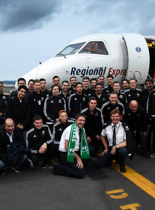 RAZZLE DAZZLE: Bentleigh Greens skipped the six-hour round trip by road and chose to fly to Albury for Wednesday night's clash against Murray United. Picture: MARK JESSER