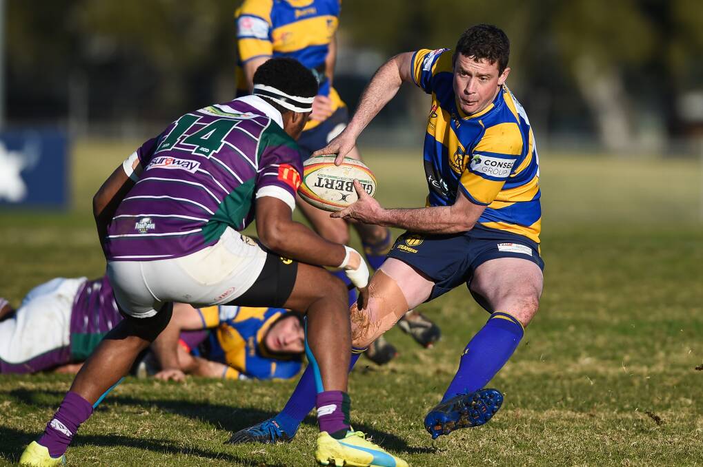 HARD YARDS: The Steamers battled hard against the impressive Leeton Phantoms, but Simon Clements and co. were outdone 59-20. Picture: JAMES WILTSHIRE