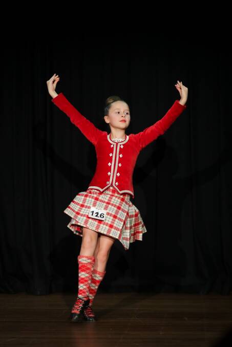 FAST FEET: Fyonn Munro performs in the Highland Dance category on the final day of the 2018 Albury-Wodonga Eisteddfod on Saturday. Picture: JAMES WILTSHIRE