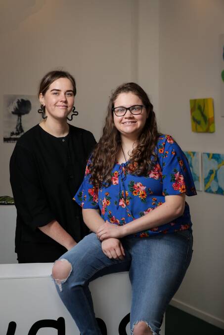 FORGING THE FUTURE: Bethany Thornber, Burraja Gallery curator (Wiradjuri) and artist Kiana Toovey, 15 (Kullali) ahead of the Kangwano opening. Pictures: JAMES WILTSHIRE