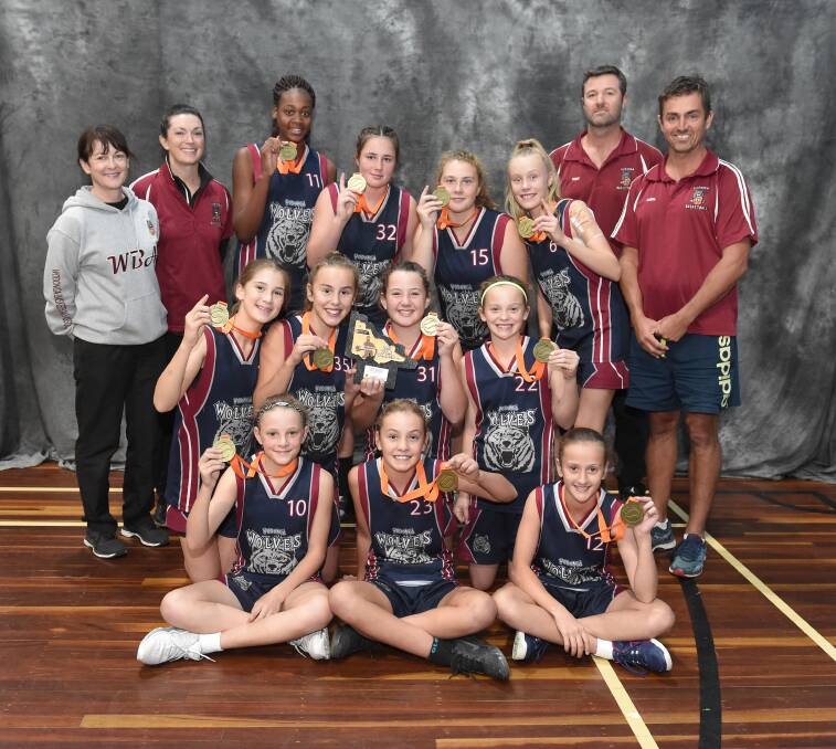 VICTORIOUS: The Wodonga Wolves under-14 girls are Country champions after defeating the Southern Peninsula in Ballarat. Picture: BVC