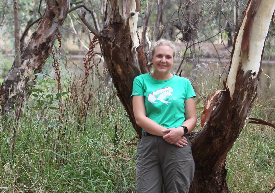 HARD WORK: Dr Carmen Amos conducted a rigorous study into the habits of frogs in semi-arid climates to ensure the animal's long-term survival, including a threatened species in Thurgoona. Picture: CHRIS YOUNG
