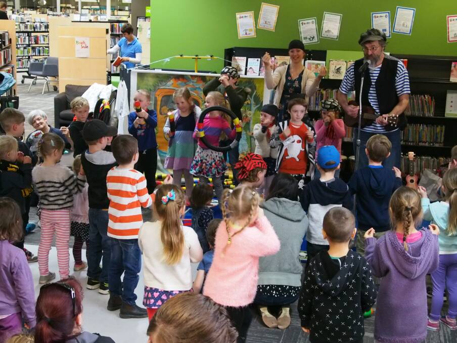 SING A TUNE: School holidays were a ton of fun for kids who attended the Music Jam at Wodonga Library on Monday.