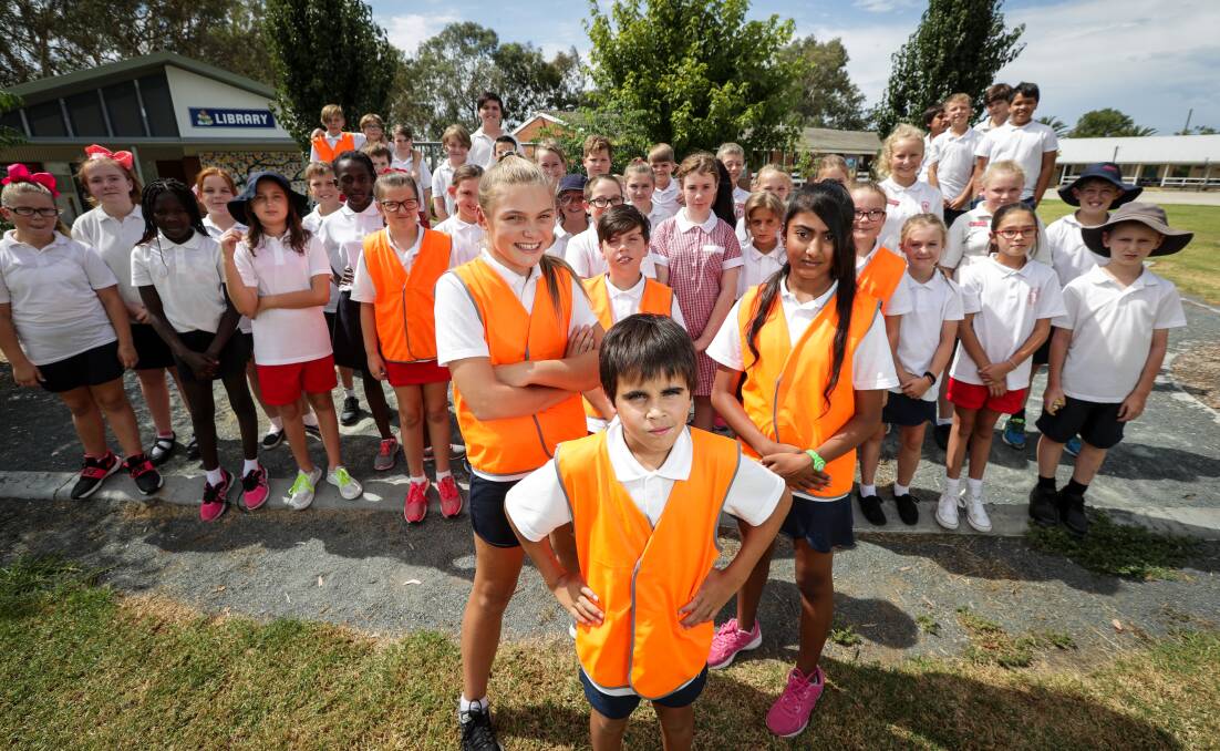 SAFE: Playground mediators, including Perri Murphy-Doohan, 11, Samuel Williams, 10, and Khoobi Patel, 11 have been a success. Picture: JAMES WILTSHIRE