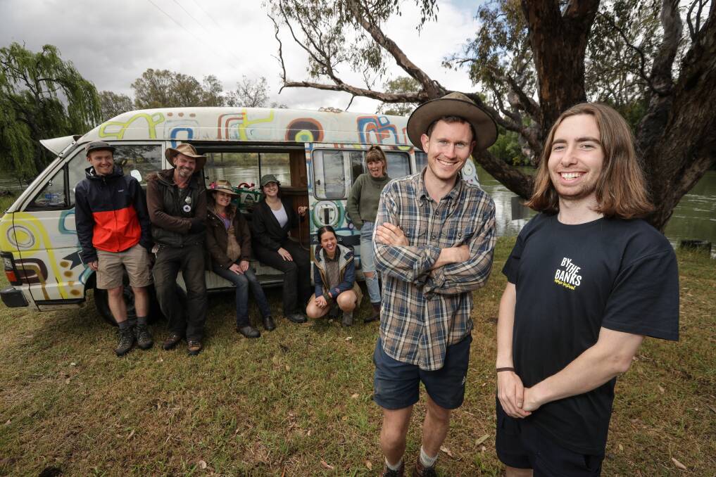 MANY HANDS: James Eggleston, Tasman Wheaton and the rest of the By the Banks crew have been hard at work setting up Saturday's festival. Picture: JAMES WILTSHIRE