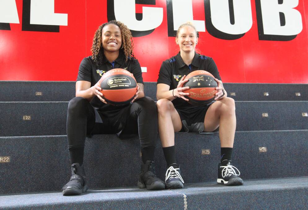 TWIN TOWERS: Frontcourt duo Kristi Mokube and Emilee Harmon form part of one of the more formidable starting lineups the Lady Bandits have had in recent memory.