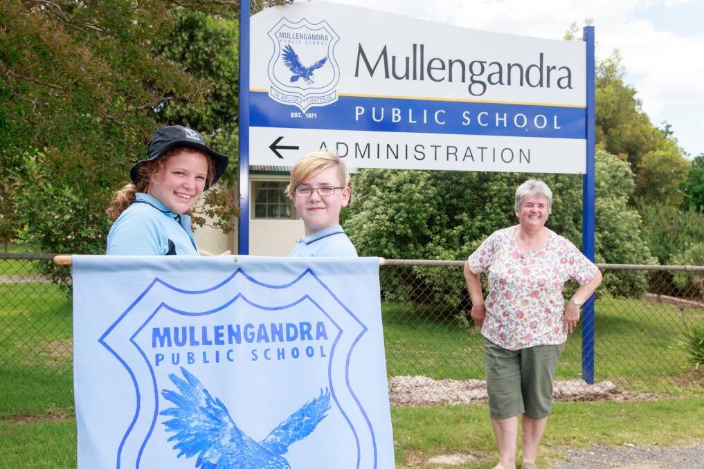 FINAL BELL: Caitlyn McCarthy, 12, and Christopher Jeffree, 11, were the final two students of the Mullengandra Public School, where Julie Twitt has been principal for 26 years. Picture: SIMON BAYLISS