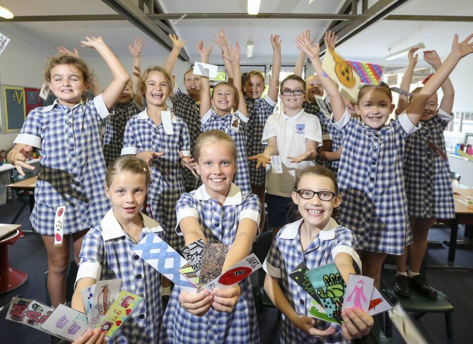 HARD WORK: Students from Victory Lutheran College made and sold bookmarks to raise money for the Royal Children's Hospital. Picture: JAMES WILTSHIRE