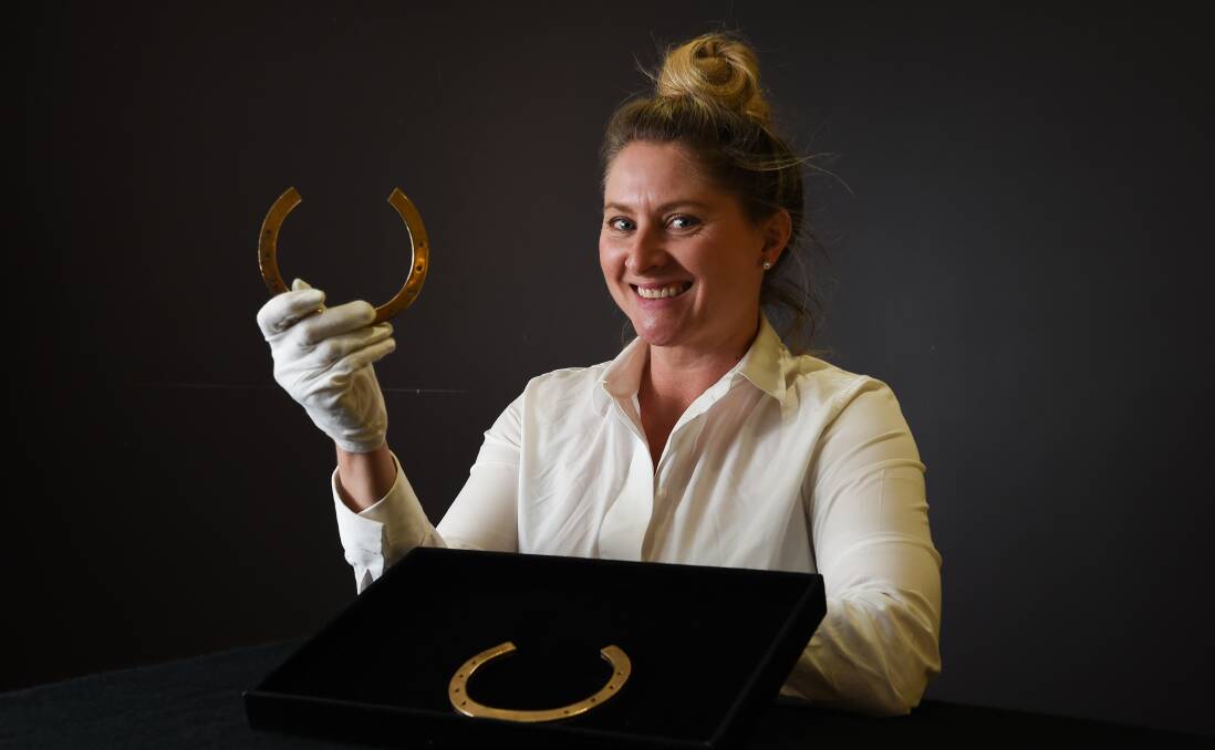 Beechworth Gold's Vanessa Atkins wants to original golden horseshoes to be worn once more. Picture: MARK JESSER