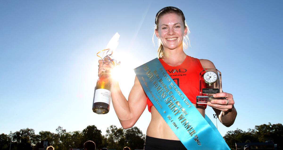 BACK AGAIN: 2014 Albury-Wodonga Gift winner and Australian record holder Melissa Breen will battle a heavy handicap in the upcoming competition. Picture: MARK JESSER