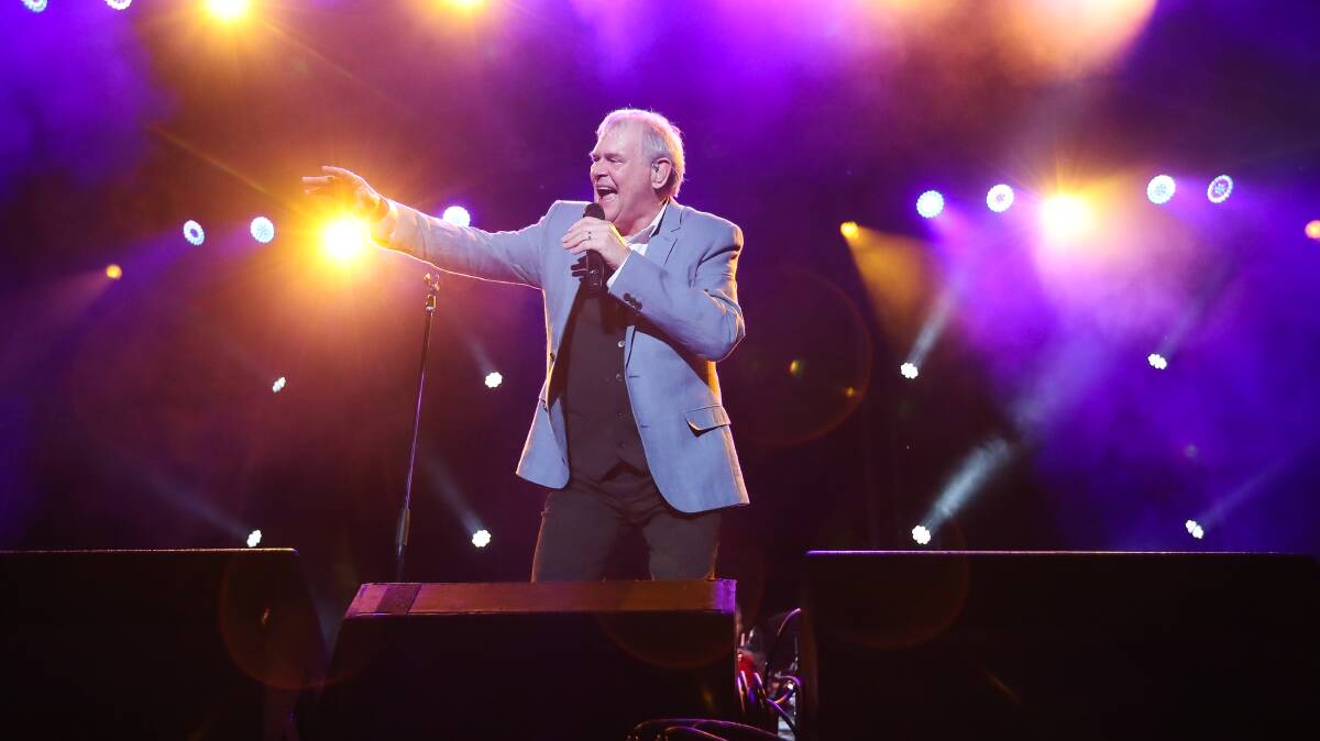 WHISPERING JACK: John Farnham closed the Gateway Lakes stop of the Red Hot Summer Tour in style, concluding his set witha  cover of AC/DC's 'Long Way To The Top'. Picture: MARK JESSER