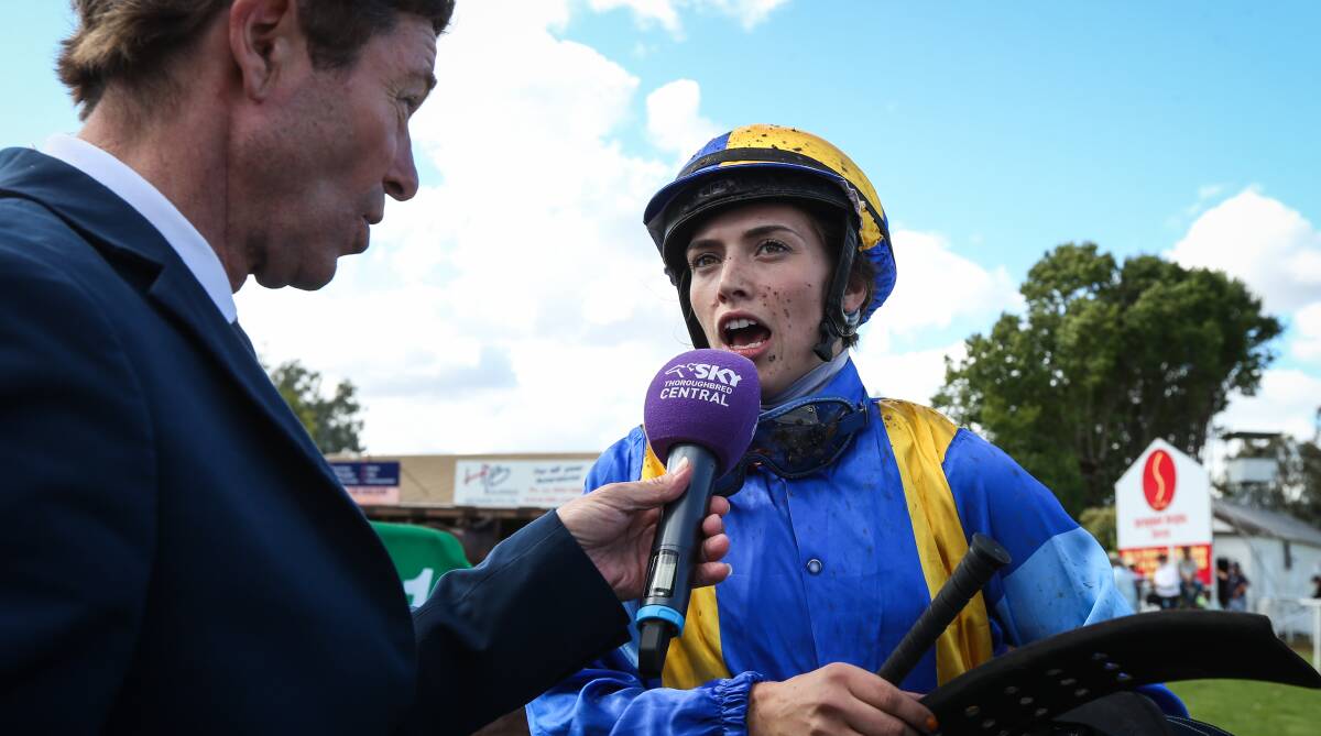 RISING STAR: An impressive ride from apprentice hoop Kayla Nisbet landed Sydney trainer Bjorn Baker a win in the Albury Guineas with Rosealeisha.