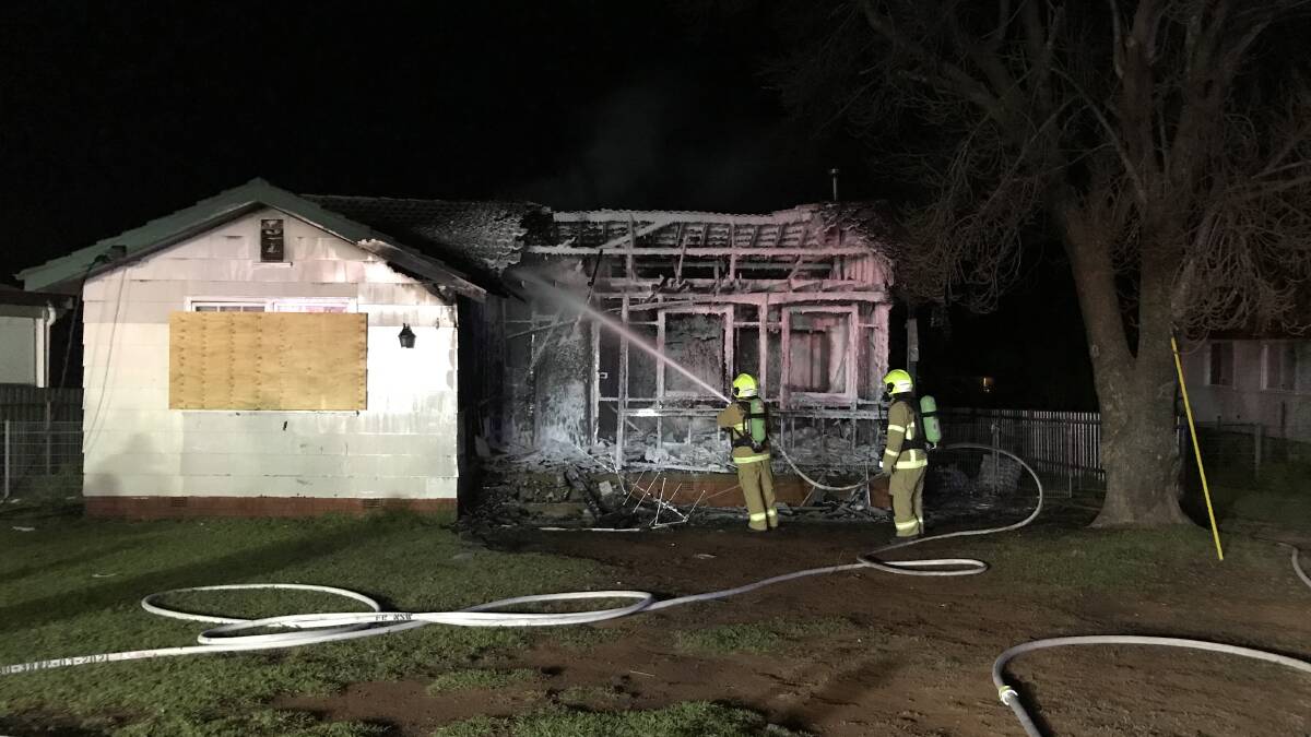 Fire crews were called to the McNabb Crescent home just after 11pm on Wednesday night. PHOTO: Fire and Rescue NSW Station 311 Griffith