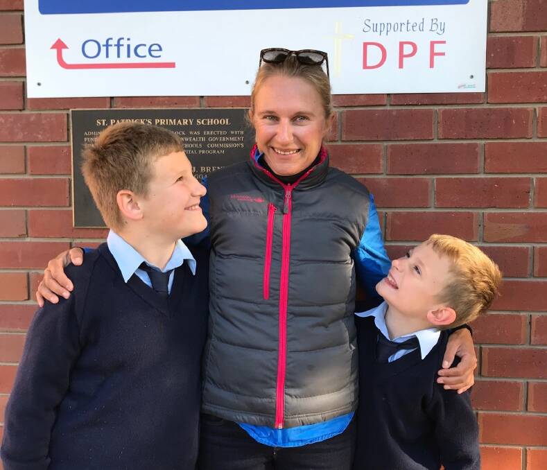 ACCESS: Ange Greenhill with her sons Jack, 8, and Eddie, 7, who have made great progress with their speech therapy thanks to Royal Far West. Picture: St Patricks, Holbrook