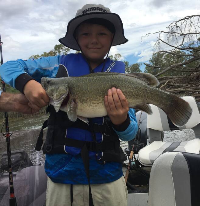 CHEESY CATCH: Ricky Rast, 9, reeled in this lovely Murray cod after 12 hours fishing at Howlong using good old cheese.