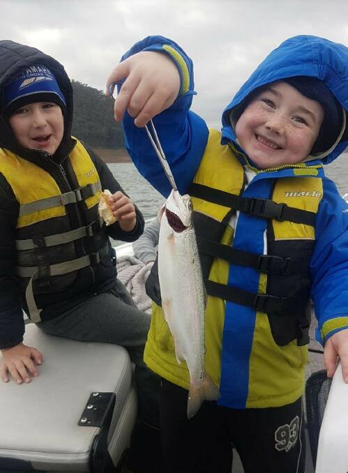 LITTLE RIPPERS: Mack, 5, and Degan Williams, 7, of Indigo Valley were thrilled to catch their first trout at Dartmouth recently. Don't forget to send your pictures, along with a few details, to 0475 947 279.