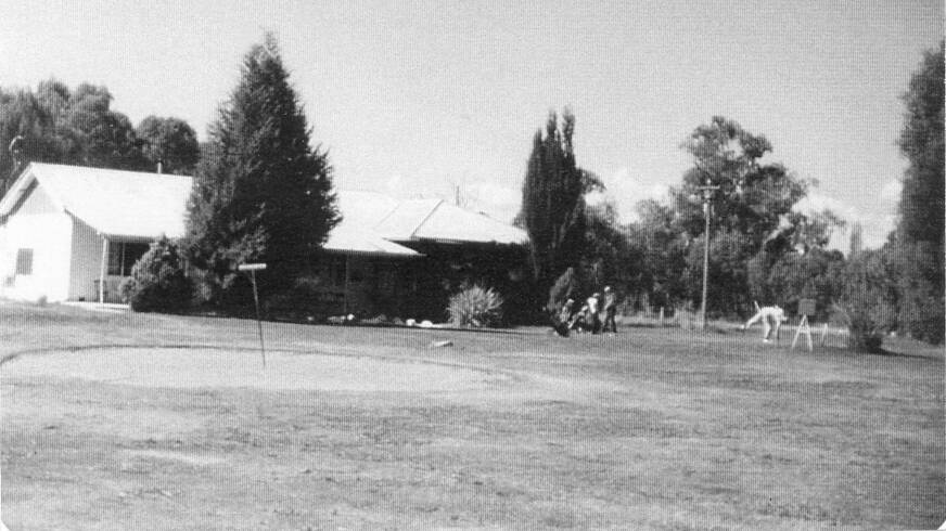 MOMENT IN TIME: Wodonga Golf Club's ninth hole as it looked in August 1982. In the early days of the club all course maintenance and upkeep during the golf season was undertaken by the members themselves. Picture: Supplied