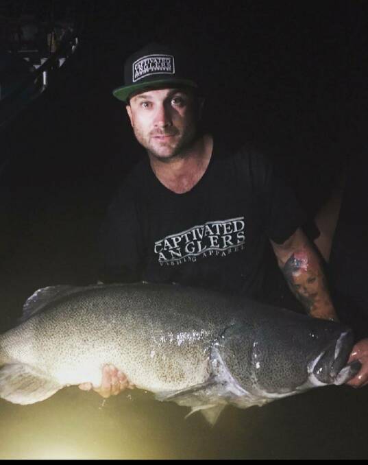 SUCCESS: The boys from Captivated Anglers nabbed this 1220mm monster at Bundalong last month. It was one of 10 Murray cod caught in the one night.