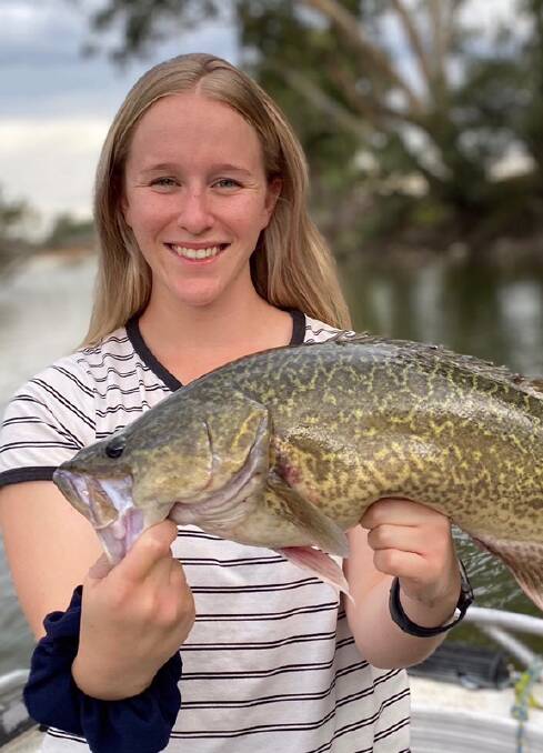 SENSATIONAL EFFORT: Liesha Kilpatrick shows off a nice old cod that she caught while fishing near Albury. Remember that you can send your pictures, along with a few details, to 0475 947 279 and 0475 953 605.