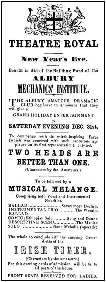 An advertisement promoting a fundraiser from December 28, 1859.