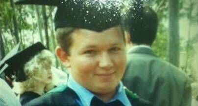 Warning: A young Jamie Miller at his University of Newcastle graduation.
