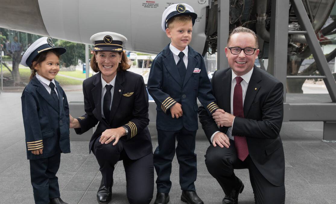 INTENSE BATTLE: Qantas has been flooded with interest since chief executive, Alan Joyce, right, announced plans for a pilot training school in a regional area.
