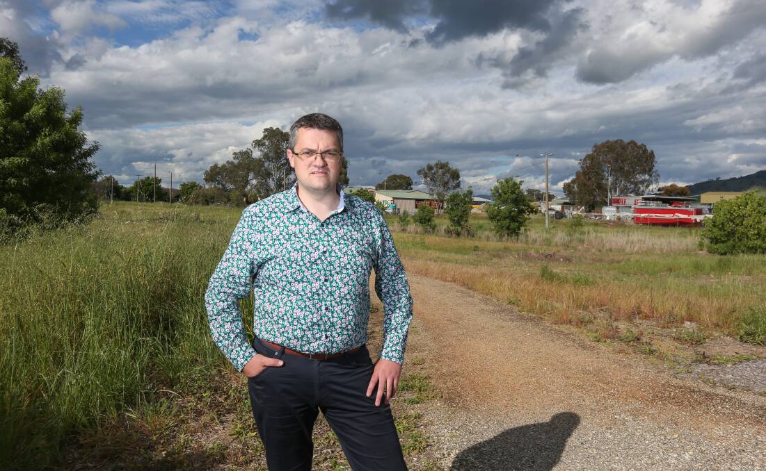 Wodonga mayor Kevin Poulton on the city's former railway land he thinks he could be home to a new hospital for the twin citties. Picture: TARA TREWHELLA