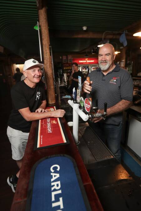 Paul Quinn and Norm Birse at the Kinross pub which was shut on Monday by its owners.