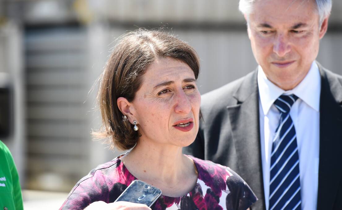 SMALL CHANGE: NSW Premier Gladys Berijiklian and member for Albury Greg Aplin. The big-ticket item for Albury in the budget was planning money for Nolan House.