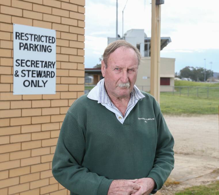 BEYOND BELIEF: Albury Showgrounds Crown Land manager Bill Vost outside the harness racing administration building which was targeted by thieves. Picture: TARA TREWHELLA