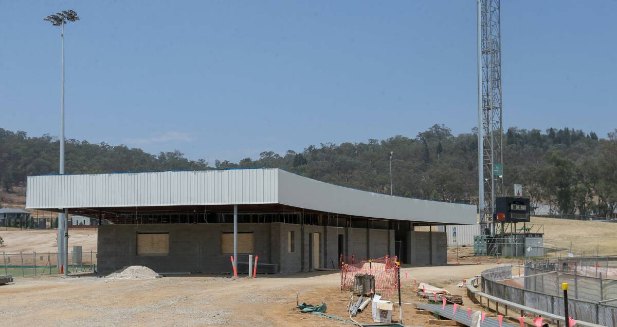 MILESTONE: The amenities pavilion being built between the two sportsfields at Lavington is due to be completed in March.