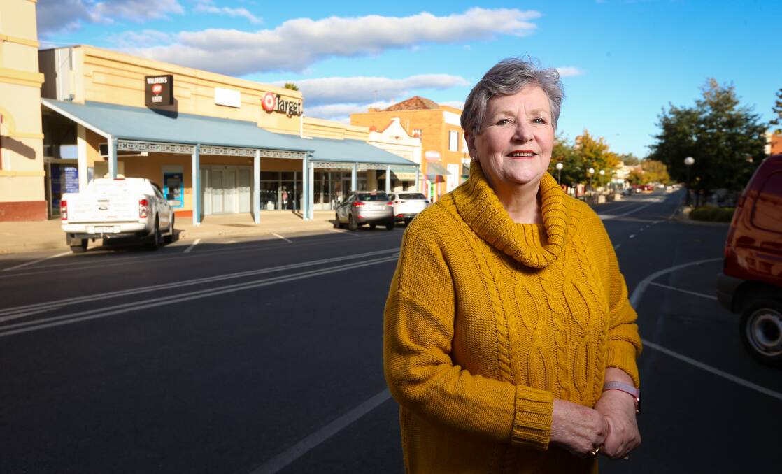 LAYING LAW DOWN: Cr Gail Law upset at Target Corowa closure. Picture: JAMES
WILTSHIRE