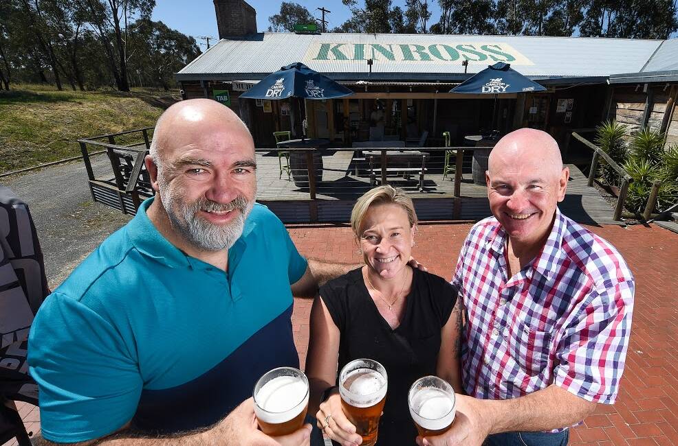 FRESH START: New team in charge at the Kinross Woolshed Hotel, from left, Norm Birse, Danni Oliver and Paul Quinn. Picture: MARK JESSER