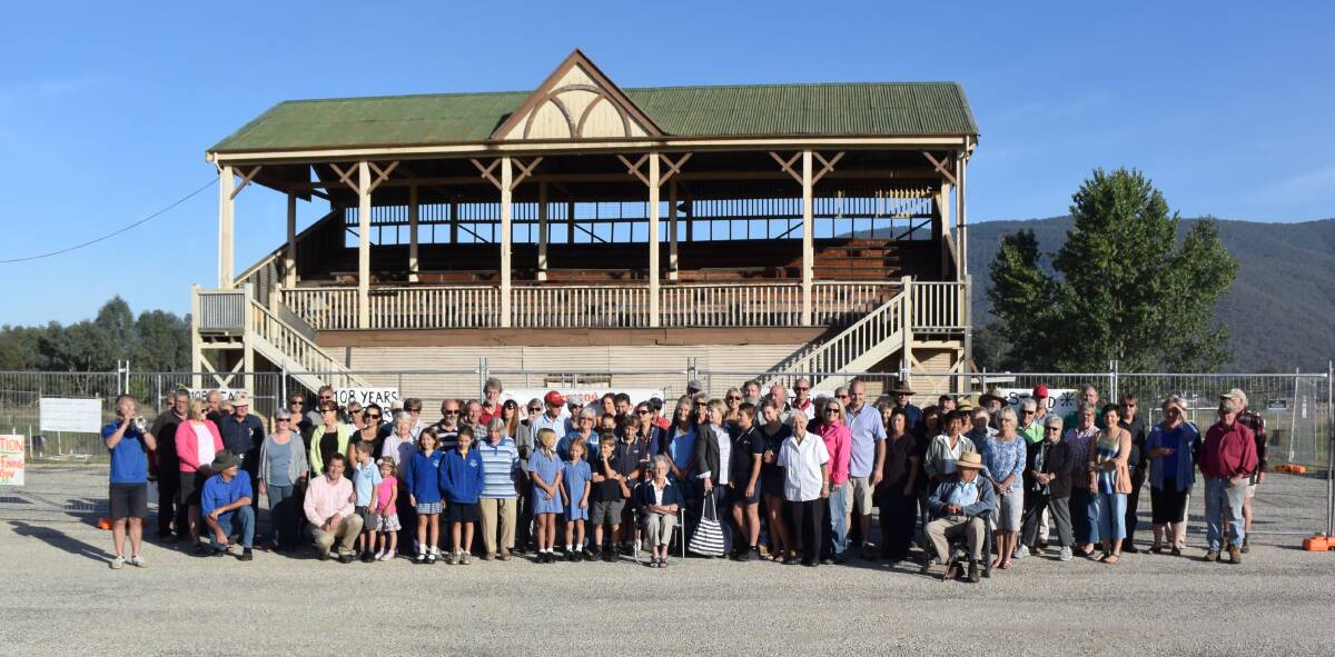 LAST STAND: Corryong residents gathered at the recreation reserve on February 15 in a last-ditch bid to save the grandstand.
