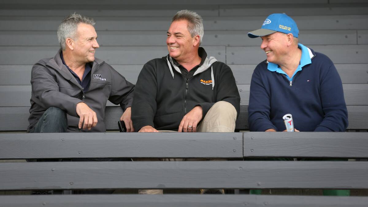GIDDY UP: Albury owners, from left, Glenn Chapman, Graeme Edgar and Dick Sloane have live chances in the two major races at Randwick on Saturday. Picture: KYLIE ESLER