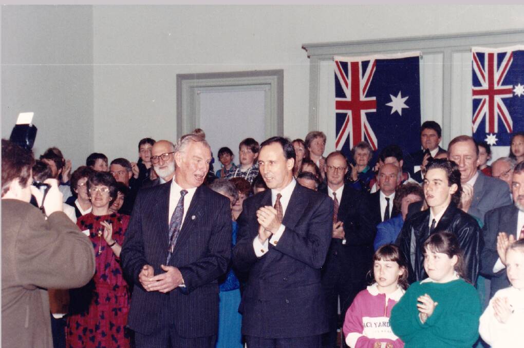 Former Prime Minister Paul Keating in Corowa 25 years ago. Photo courtesy Corowa Historical Society
