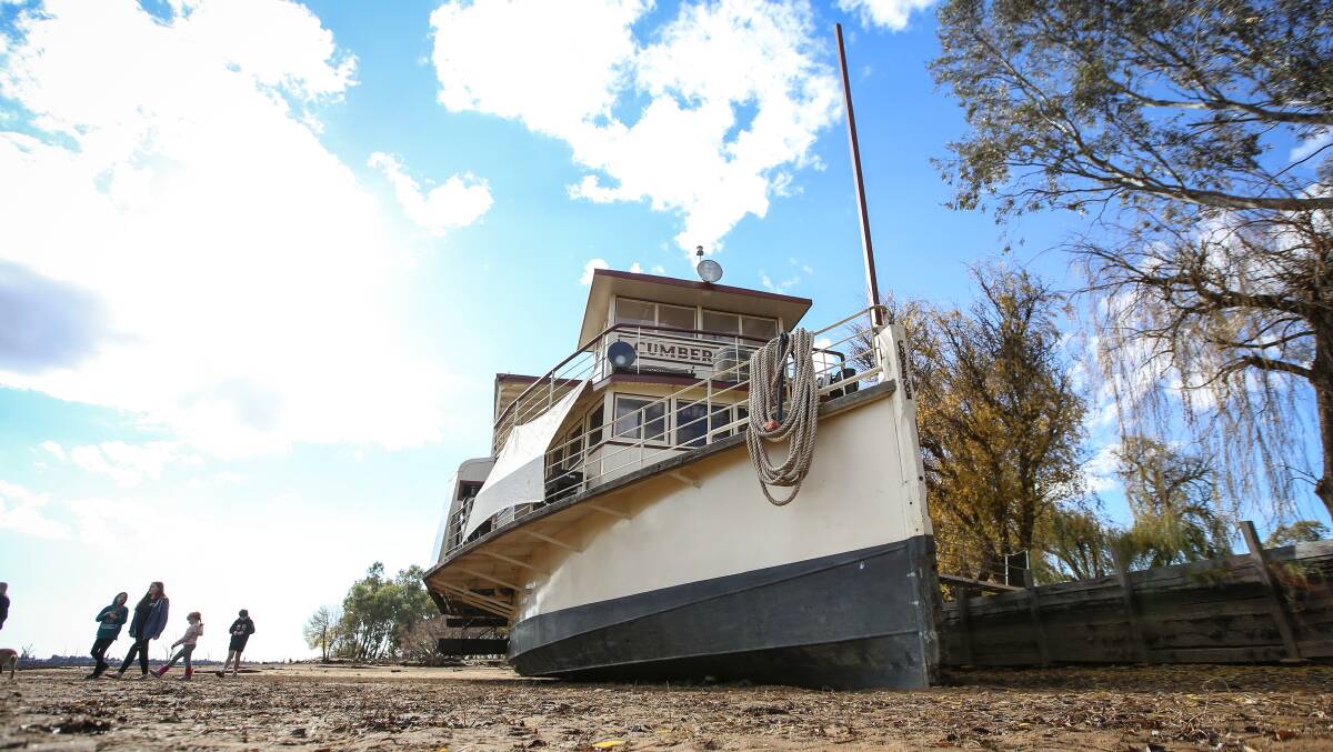 HIGH AND DRY: The Cumberoona paddlesteamer is having a time out. Pictures: JAMES WILTSHIRE