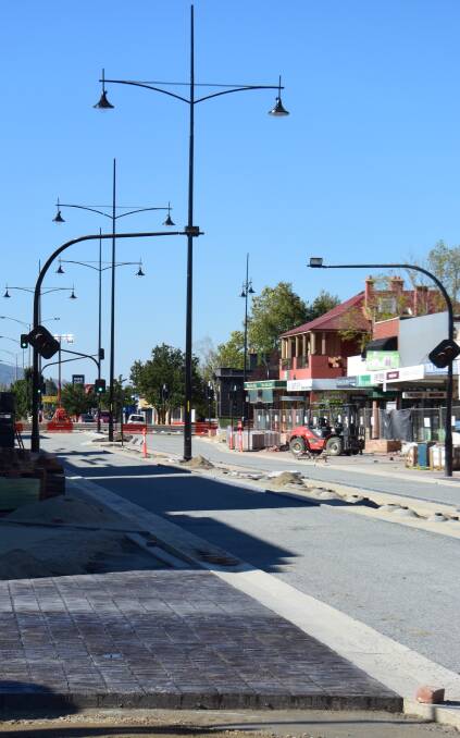 PUSHING AHEAD: The latest section of High Street being upgraded between South and Bond streets is inching towards completion in April.