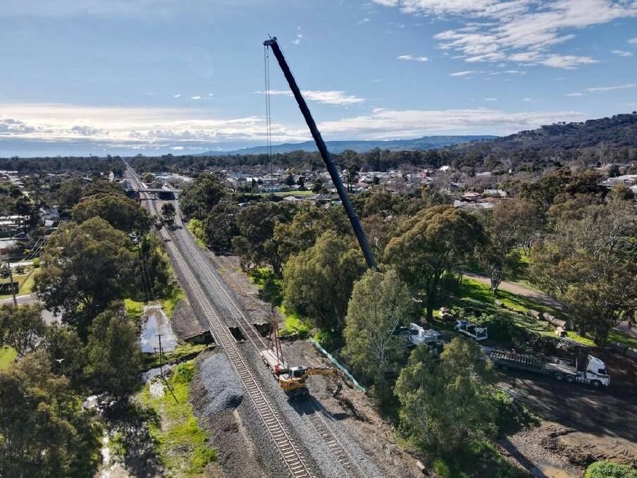ON TRACK: The North East rail line works are progressing smoothly including a bridge upgrade in Euroa despite the challenges of the COVID-19 pandemic.