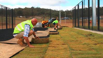 WORK IN PROGRESS: The troubled-plagued initial stage of the Lavington Sportsground redevelopment including new cricket nets is nearing completion.