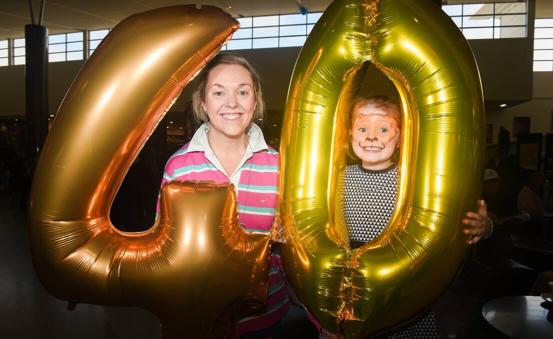 THE BIG 40: North Albury's Jessica Ceeney and daughter Isabelle, 4, took part in the 40th borthday celebrations for Lavington Square shopping centre. Picture: MARK JESSER