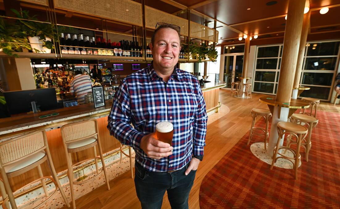 MAJOR MAKEOVER: Licensee Josh Cale in the front bar of the Astor Hotel which has recently undergone a significant revamp. Work is continuing to build new kitchen and beer garden. Picture: MARK JESSER