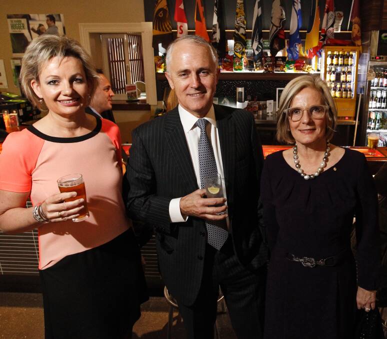 Sussan Ley with former PM Malcolm Turnbull and his wife Lucy in Albury.