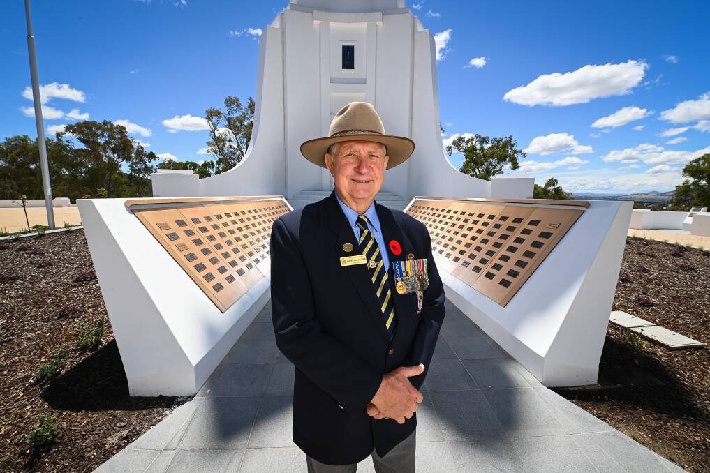 TOP JOB: Albury's war memorial upgrade was officially opened yesterday with RSL sub branch president Graham Docksey among the official guests. Picture: MARK JESSER