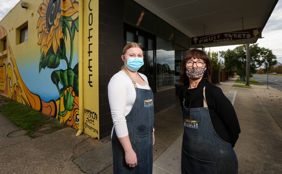 Delibean Cafe's Zoe Van Der Weyde and Tess Siperki have soldiered through the latest COVID lockdown. Picture: JAMES WILTSHIRE