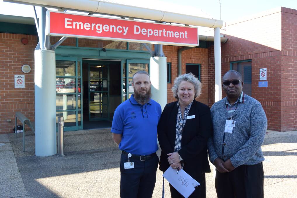 FUNDING WIN: Albury Hospital emergency department chiefs, from left, Mick Enright, Tracy Nesbitt and Gus Kigotho.